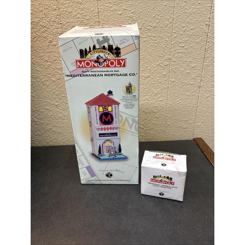 Dept 56‎ Monopoly Sixty Mediterranean Ave Mediterranean Mortgage Co NIB